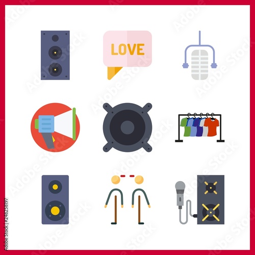 9 speech icon. Vector illustration speech set. stand and chat icons for speech works