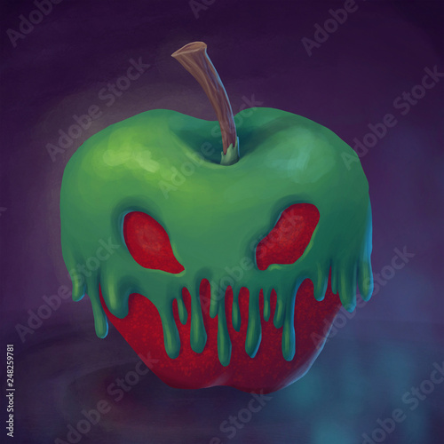 Cartoon poisoned apple painting photo