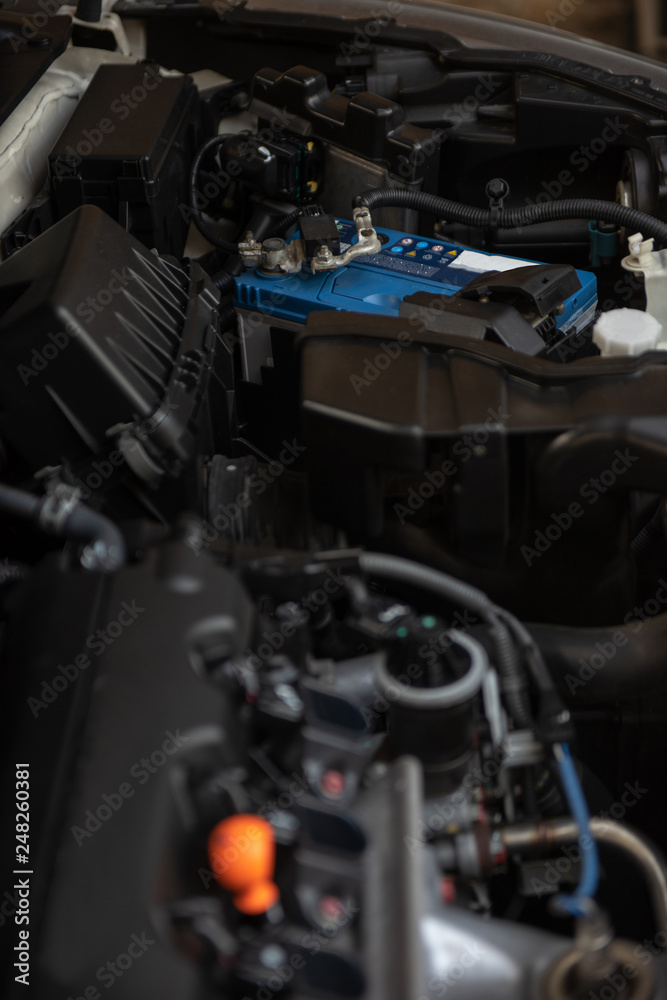 custom made wallpaper toronto digitalA Close up detail of modern car engine seeing all main parts.