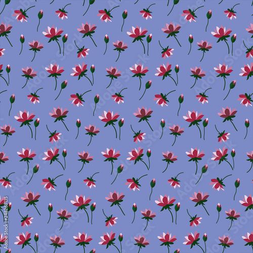 Seamless Pattern with water lilies 