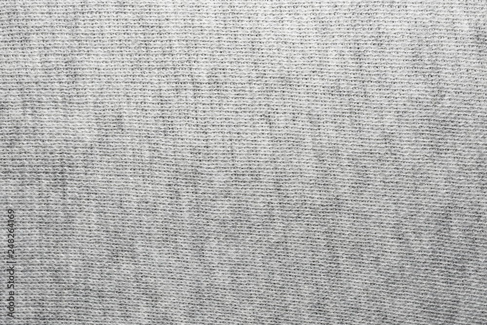 The texture of the knitted gray fabric for the background The texture of the knitted gray fabric for the background