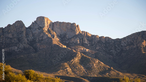 sunset with mountains in the background. arizona desert