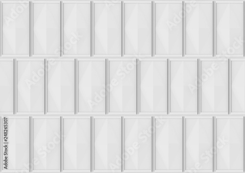 3d rendering. Modern gray classical square pattern wall for any design background.