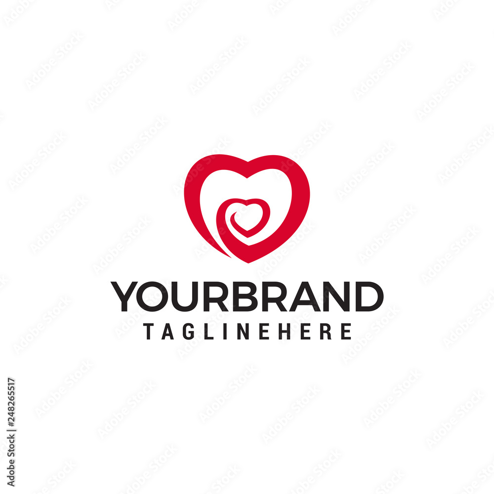 heart love  logo design