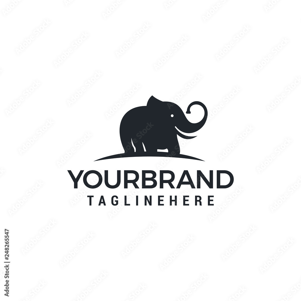 Obraz premium Simple and minimal elephant logo design concept template
