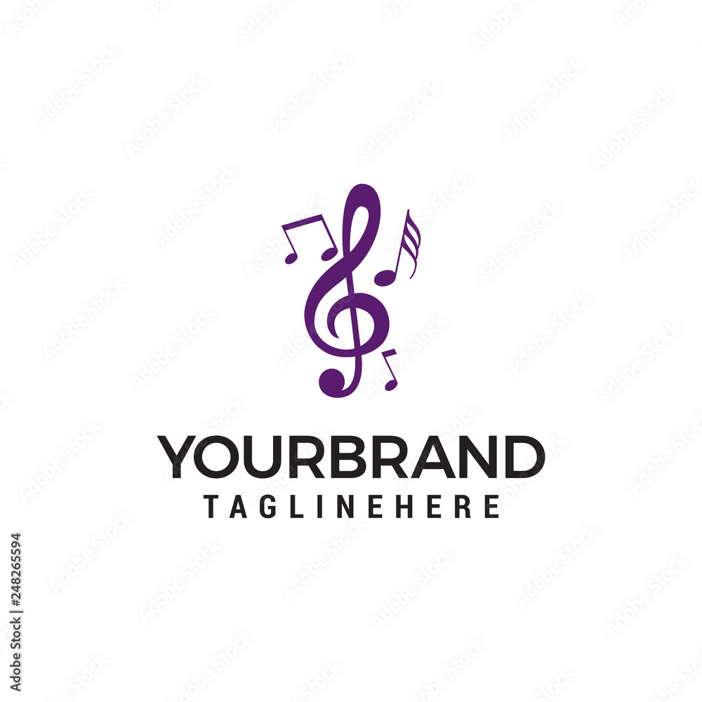 Fototapeta premium Music note symbols logo design concept template