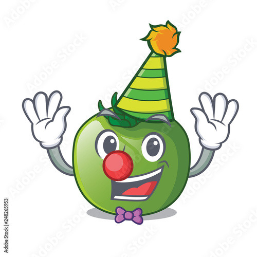 Clown green tomato in shape of mascot