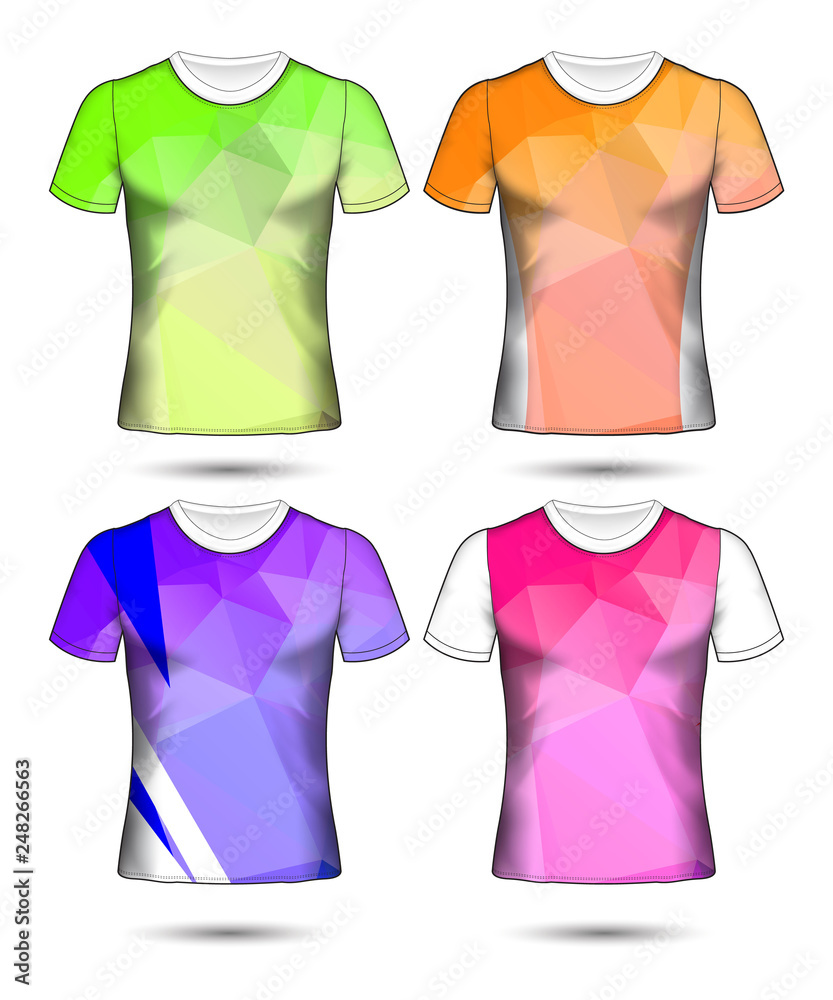 t-shirt templates abstract geometric collection of different colors polygonal mosaic t-shirt templates abstract geometric collection of different colors polygonal mosaic