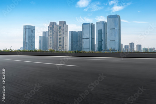 Highway Road and Skyline of Modern Urban Architecture in Hangzhou.. © 昊 周