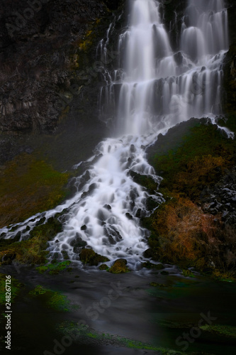 Thousand Springs Waterfalls in sunrise in spring. Thousand Springs State Park. Boise. Idaho. The United States of America.