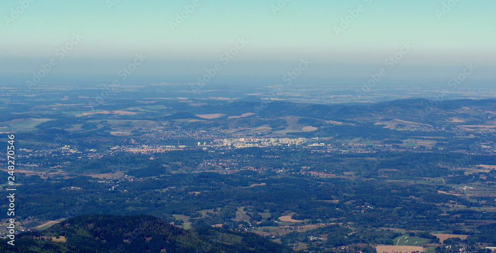 A photo from the high Tatra Mountains towards the Slovak plain A photo from the high Tatra Mountains towards the Slovak plain
