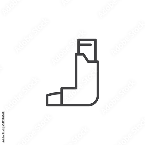 Asthma inhaler line icon. linear style sign for mobile concept and web design. Inhalator outline vector icon. Symbol, logo illustration. Pixel perfect vector graphics