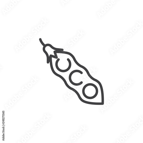 Soybean food line icon. linear style sign for mobile concept and web design. Organic soya beans outline vector icon. Symbol, logo illustration. Pixel perfect vector graphics