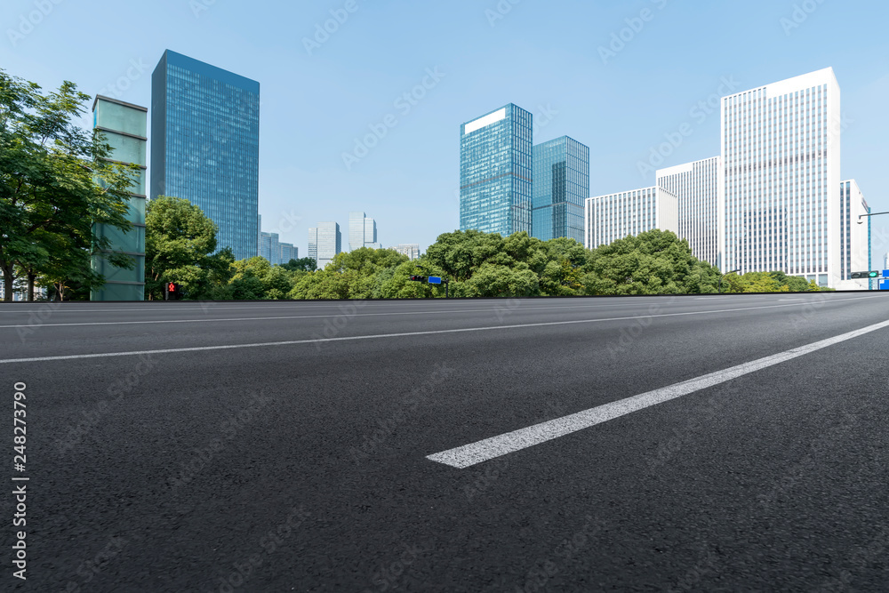 Highway Road and Skyline of Modern Urban Architecture in Hangzhou.. Highway Road and Skyline of Modern Urban Architecture in Hangzhou..