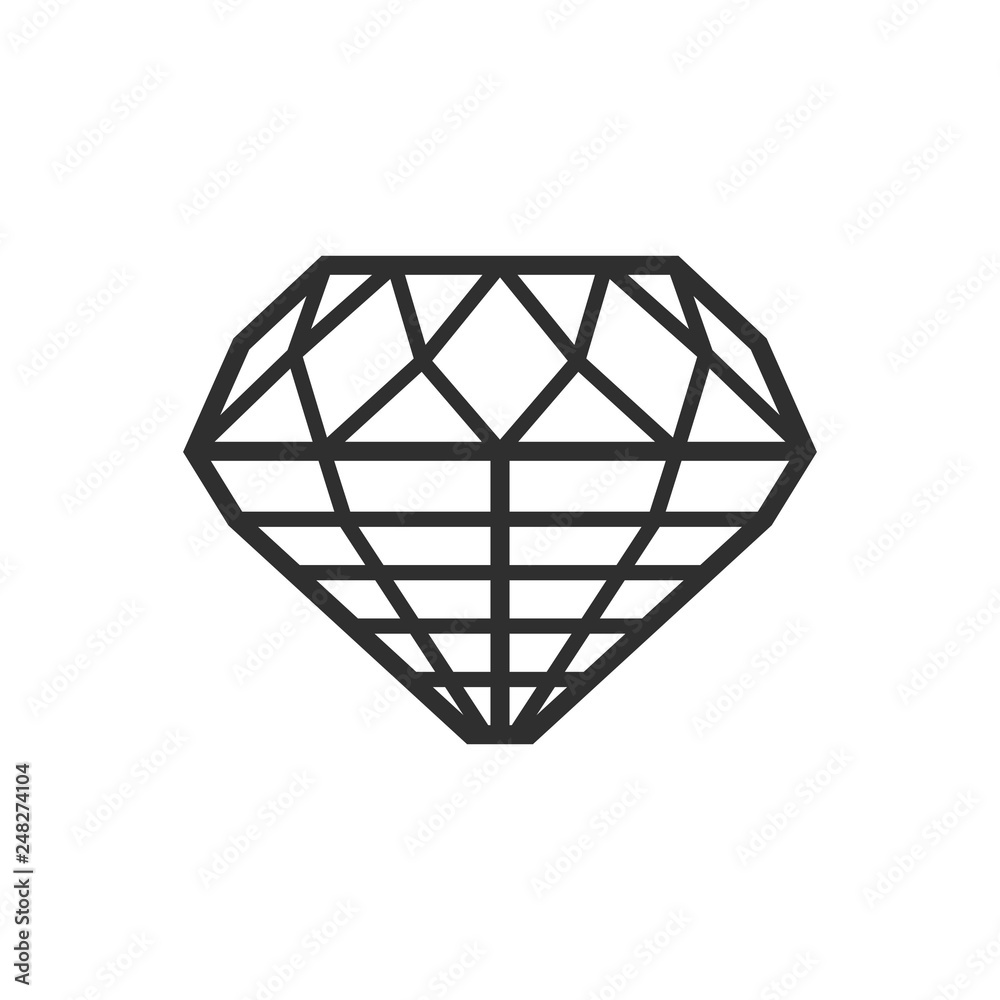 Diamond cut shape, side view - Vector Diamond cut shape, side view - Vector