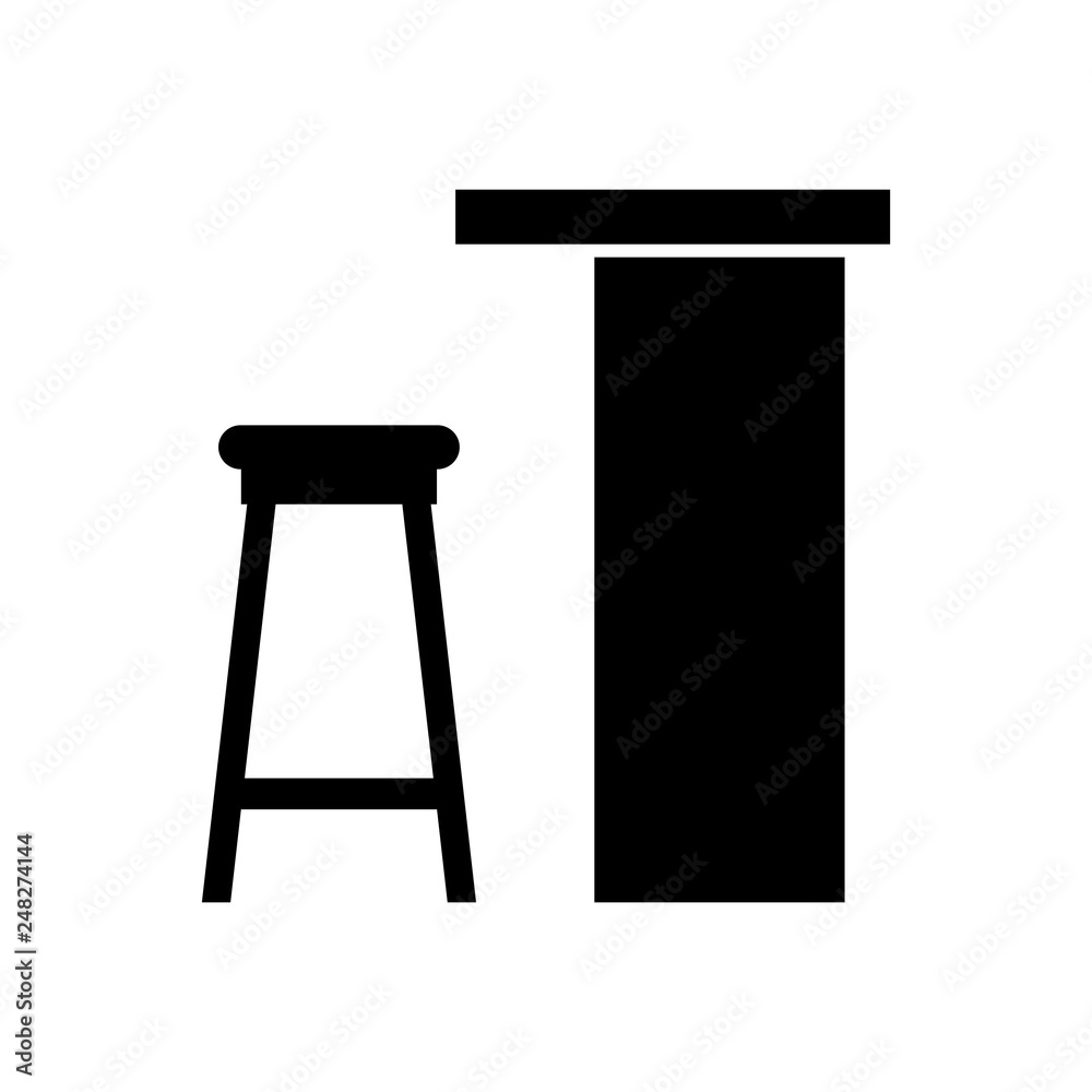 Bar counter and a stool - Vector Bar counter and a stool - Vector