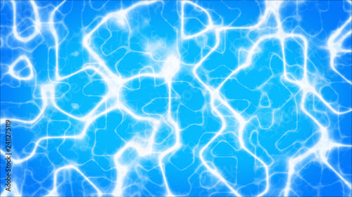 Dark blue background with a pattern of white plasma lines, blue all over. The particles are white light lines.