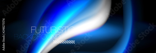 Fluid color neon wave lines background, neon liquid color futuristic paint template