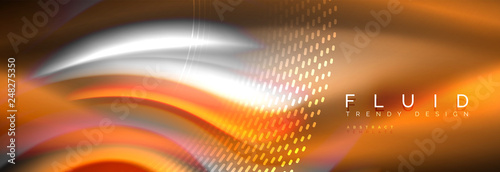Fluid colors mixing glowing neon wave background, holographic texture