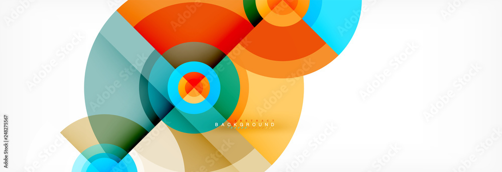 Round circles and triangles abstract background