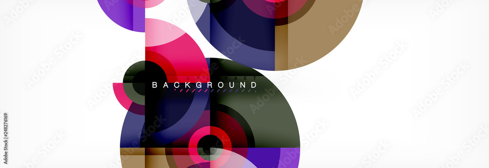 Round shapes vector abstract background. Trendy circle shapes composition vector