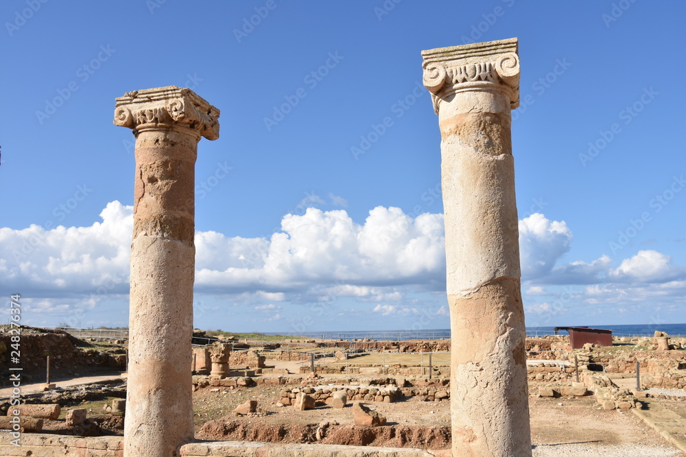 Pair of Ionic Columns, Paphos Archaeological Park, Cyprus
