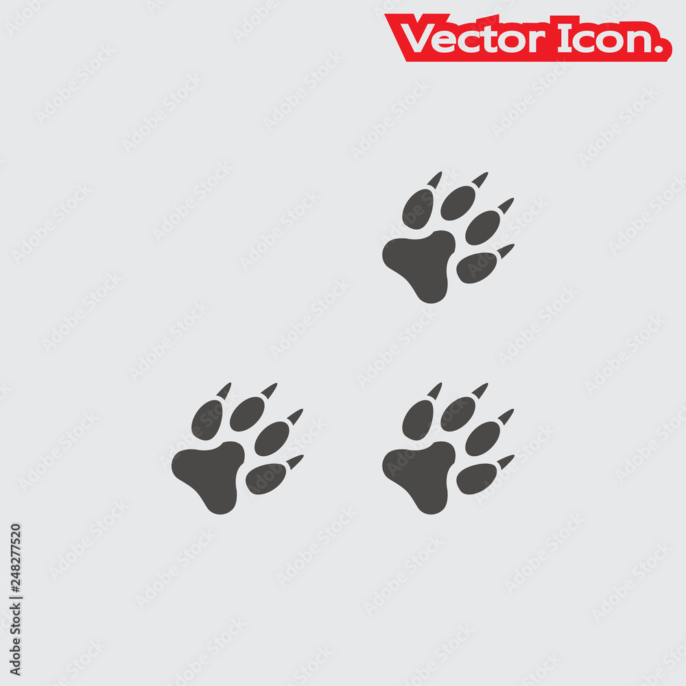 Paw icon isolated sign symbol and flat style for app, web and digital design. Vector illustration. Paw icon isolated sign symbol and flat style for app, web and digital design. Vector illustration.