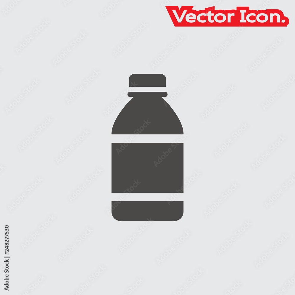 Plastic-bottle icon isolated sign symbol and flat style for app, web and digital design. Vector illustration.