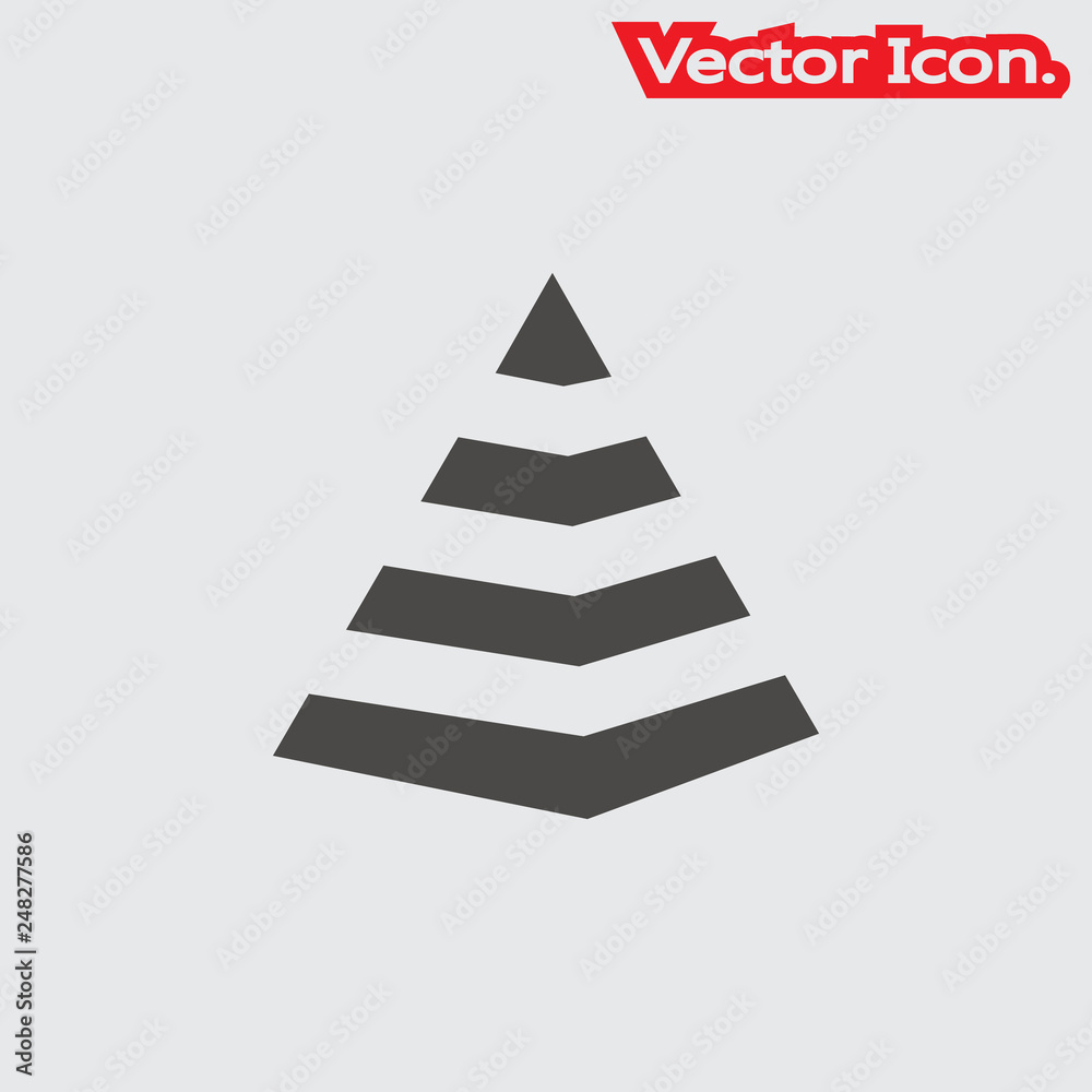 Pyramid icon isolated sign symbol and flat style for app, web and digital design. Vector illustration. Pyramid icon isolated sign symbol and flat style for app, web and digital design. Vector illustration.