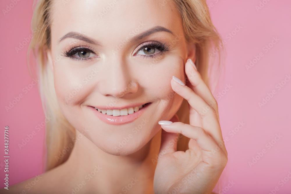 Face care and skin care, health and beauty concept, copy space right Face care and skin care, health and beauty concept, copy space right