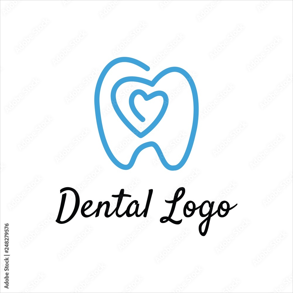 Modern Dental Medical Logo  Illustration, Vector.