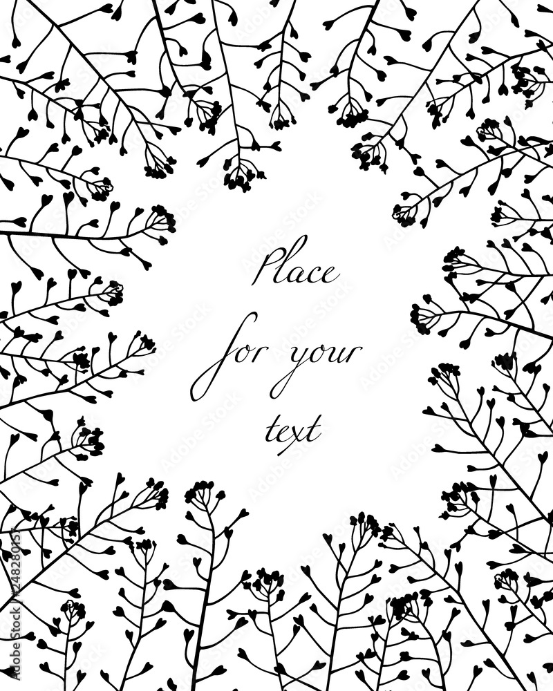 Hand drawn meadow grass