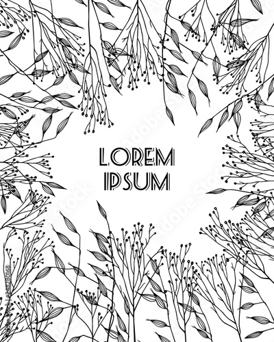 Hand drawn meadow grass