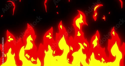 03 - Cartoon Fire 2D Animation / 2D Animation Cartoon Fire  4k of Raging Flames
