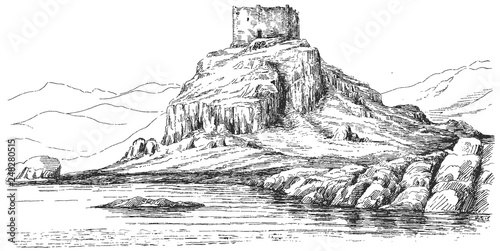 Old castle #sketch #isolated #vector