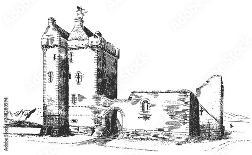 Old castle #sketch #isolated #vector