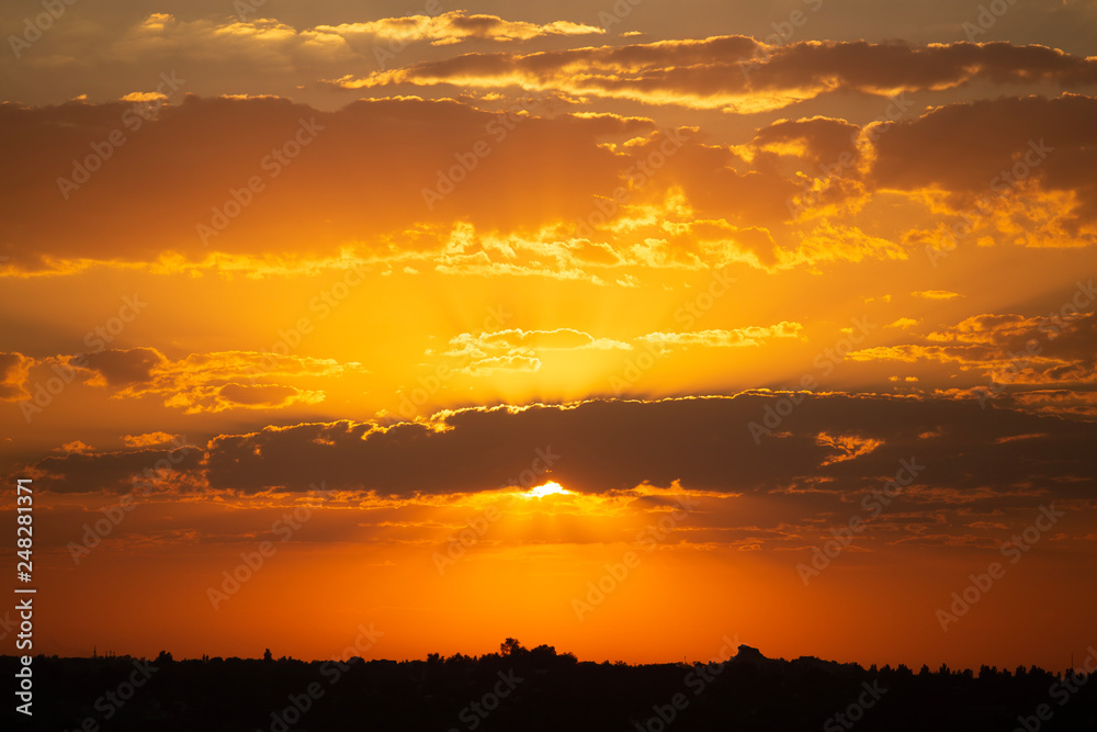 Obraz premium beautiful orange sunset