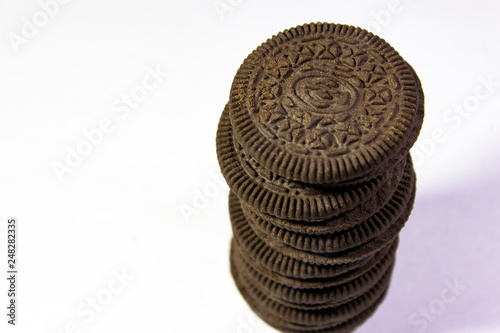 cookie tower on white background