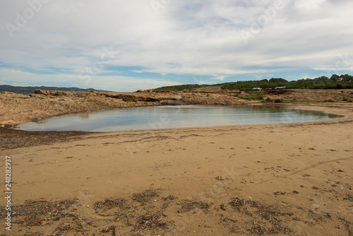 The coast in the bassa cove of San Antonio  Ibiza