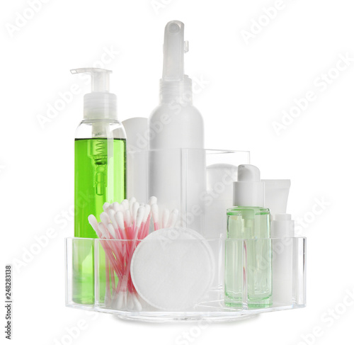Set of body care cosmetic products isolated on white