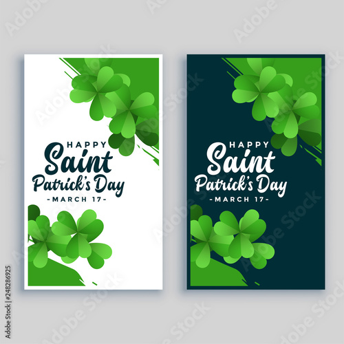 two saint patricks day banner design