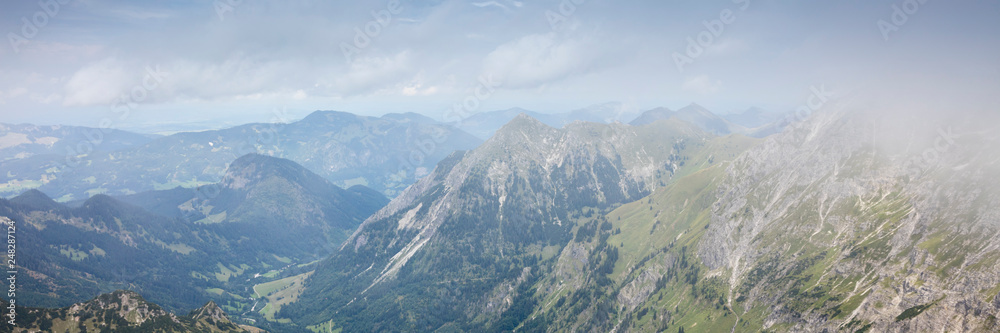 Ausblick vom Nebelhorn, Allgäuer Alpen, Allgäu, Bayern, Deutschland, Europa