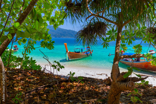 Koh Lipe with beautiful beach and blue sky at Koh Khai in Andaman Sea,Tarutao national park , Satun Province,Thailand