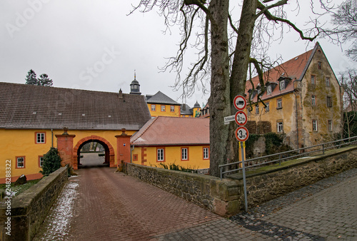 Eingang zum Barockschloss in Gedern in der Wetterau, Hessen, Deutschland 