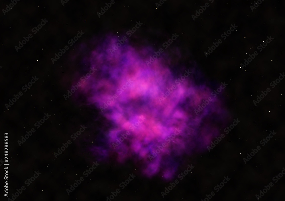 Far being shone nebula and star field. 3D rendering Far being shone nebula and star field. 3D rendering