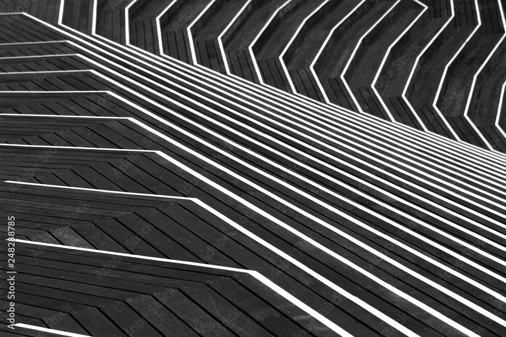 Obraz premium Wooden staircase designed in a complex way