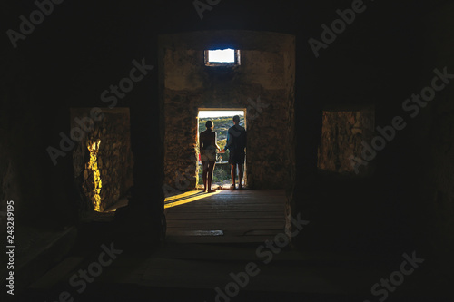 A couple in the Interior of the Sanctuary of Peninha, Sintra