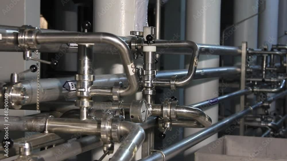 Complex production facilities in the beer factory