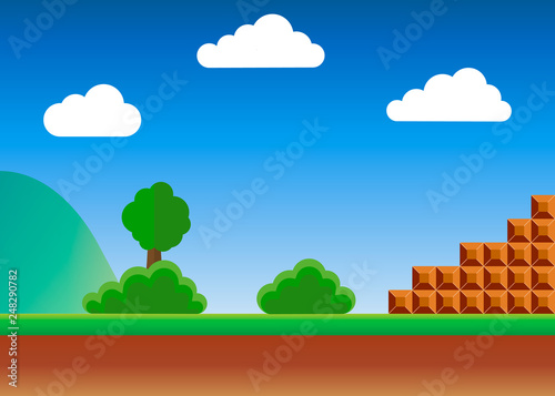 Old video game. retro style Background. Vector illustration.