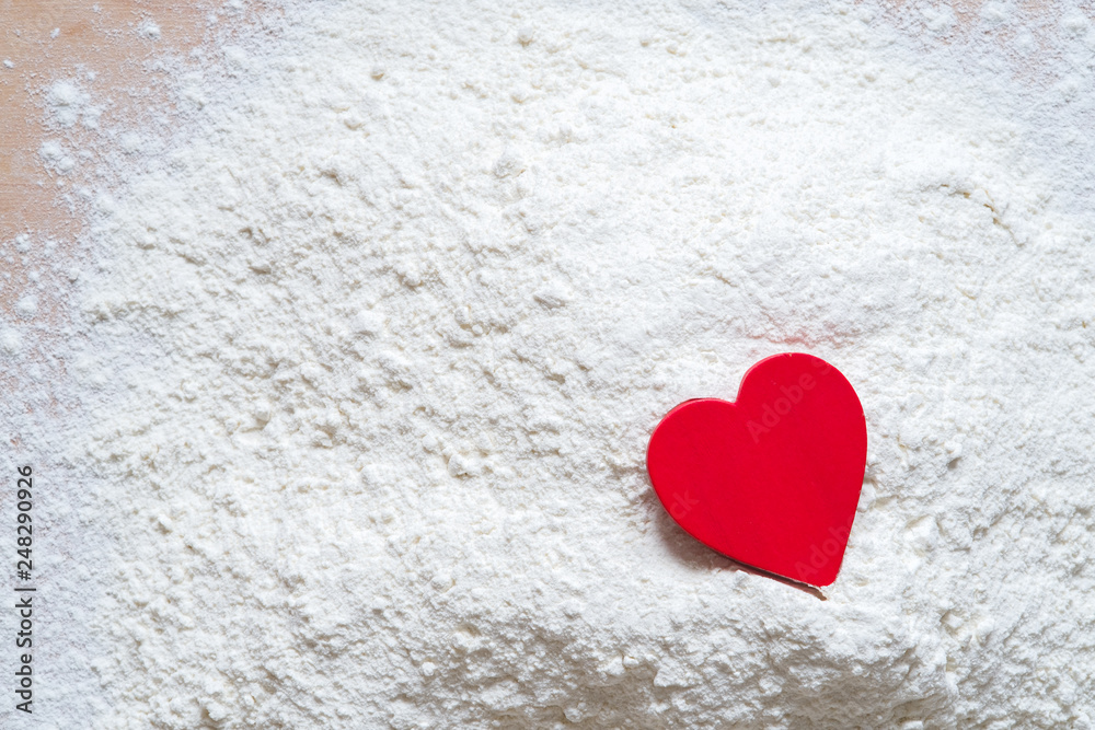 red heart on the flour red heart on the flour